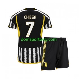 Koszulka Juventus Federico Chiesa 7 Dziecięcy Domowe Koszulki Piłkarskie 2023-2024 Krótki Rękaw